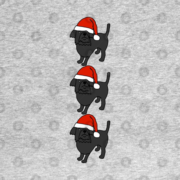 Stack of Cute Christmas Santa Dogs by ellenhenryart